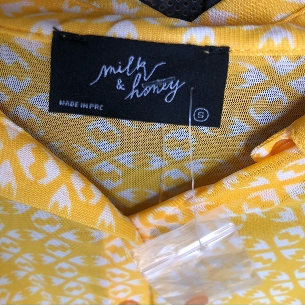 Brand New with Tags Small Milk and Honey Yellow Blouse - Picture 3 of 3